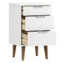 Mesita de noche MOLDE madera maciza de pino blanca 40x35x65 cm de vidaXL, Mesitas de noche - Ref: Foro24-350499, Precio: 89,7...
