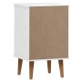 Mesita de noche MOLDE madera maciza de pino blanca 40x35x65 cm de vidaXL, Mesitas de noche - Ref: Foro24-350499, Precio: 89,7...