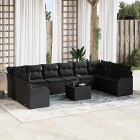 Conjunto de sofá de jardín 11 pcs Negro ratán sintético en Sofás de exterior | Comprar online en Foru.es