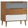 Mesita de noche MOLDE madera maciza de pino marrón 80x40x80 cm de vidaXL, Cajoneras - Ref: Foro24-350504, Precio: 146,91 €, D...
