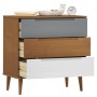Mesita de noche MOLDE madera maciza de pino marrón 80x40x80 cm de vidaXL, Cajoneras - Ref: Foro24-350504, Precio: 146,91 €, D...