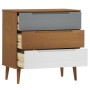 Mesita de noche MOLDE madera maciza de pino marrón 80x40x80 cm de vidaXL, Cajoneras - Ref: Foro24-350504, Precio: 146,91 €, D...
