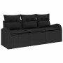 Conjunto de sofá de jardín con cojín 3 pcs Negro Poliratán en Sofás de exterior | Comprar online en Foru.es