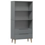 Librería MOLDE madera maciza de pino gris 85x35x170,5 cm de vidaXL, Librerías y estanterías - Ref: Foro24-350542, Precio: 212...