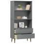 Librería MOLDE madera maciza de pino gris 85x35x170,5 cm de vidaXL, Librerías y estanterías - Ref: Foro24-350542, Precio: 209...