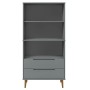 Librería MOLDE madera maciza de pino gris 85x35x170,5 cm de vidaXL, Librerías y estanterías - Ref: Foro24-350542, Precio: 212...