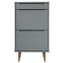 Zapatero MOLDE madera maciza de pino gris 59,5x35x103 cm de vidaXL, Zapateros y organizadores de calzado - Ref: Foro24-350527...