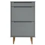 Zapatero MOLDE madera maciza de pino gris 59,5x35x103 cm de vidaXL, Zapateros y organizadores de calzado - Ref: Foro24-350527...