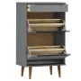 Zapatero MOLDE madera maciza de pino gris 59,5x35x103 cm de vidaXL, Zapateros y organizadores de calzado - Ref: Foro24-350527...