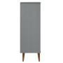 Zapatero MOLDE madera maciza de pino gris 59,5x35x103 cm de vidaXL, Zapateros y organizadores de calzado - Ref: Foro24-350527...