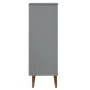 Zapatero MOLDE madera maciza de pino gris 59,5x35x103 cm de vidaXL, Zapateros y organizadores de calzado - Ref: Foro24-350527...