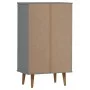 Zapatero MOLDE madera maciza de pino gris 59,5x35x103 cm de vidaXL, Zapateros y organizadores de calzado - Ref: Foro24-350527...