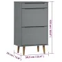 Zapatero MOLDE madera maciza de pino gris 59,5x35x103 cm de vidaXL, Zapateros y organizadores de calzado - Ref: Foro24-350527...