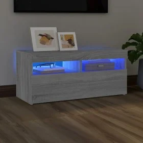 Mueble de TV con luces LED gris Sonoma 90x35x40 cm de vidaXL, Muebles TV - Ref: Foro24-815676, Precio: 61,67 €, Descuento: %