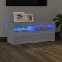 Mueble de TV con luces LED gris Sonoma 90x35x40 cm de vidaXL, Muebles TV - Ref: Foro24-815676, Precio: 61,67 €, Descuento: %