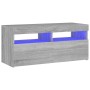 Mueble de TV con luces LED gris Sonoma 90x35x40 cm de vidaXL, Muebles TV - Ref: Foro24-815676, Precio: 62,56 €, Descuento: %