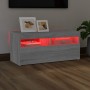 Mueble de TV con luces LED gris Sonoma 90x35x40 cm de vidaXL, Muebles TV - Ref: Foro24-815676, Precio: 62,56 €, Descuento: %