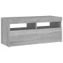 Mueble de TV con luces LED gris Sonoma 90x35x40 cm de vidaXL, Muebles TV - Ref: Foro24-815676, Precio: 62,56 €, Descuento: %