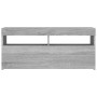 Mueble de TV con luces LED gris Sonoma 90x35x40 cm de vidaXL, Muebles TV - Ref: Foro24-815676, Precio: 62,56 €, Descuento: %