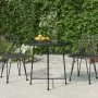 Mesa de comedor de vidrio templado y acero negro 80 cm de vidaXL, Mesas de jardín - Ref: Foro24-319437, Precio: 63,21 €, Desc...