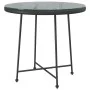 Mesa de comedor de vidrio templado y acero negro 80 cm de vidaXL, Mesas de jardín - Ref: Foro24-319437, Precio: 63,21 €, Desc...