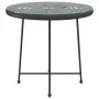 Mesa de comedor de vidrio templado y acero negro 80 cm de vidaXL, Mesas de jardín - Ref: Foro24-319437, Precio: 63,21 €, Desc...