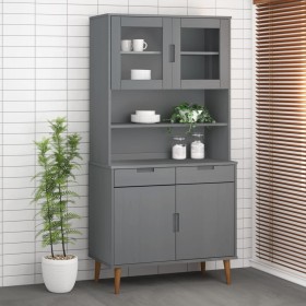 Aparador superior MOLDE madera maciza pino gris 90x35x100 cm de vidaXL, Aparadores - Ref: Foro24-350551, Precio: 172,80 €, De...
