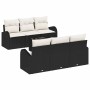 Conjunto de sofá de jardín 7 pcs Negro y crema ratán sintético en Sofás de exterior | Comprar online en Foru.es