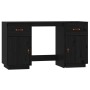 Escritorio con armarios madera maciza pino negro 135x50x75 cm de vidaXL, Escritorios - Ref: Foro24-3107848, Precio: 250,82 €,...