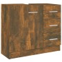 Mueble de lavabo madera contrachapada roble ahumado 63x30x54 cm de vidaXL, Muebles de baño - Ref: Foro24-815630, Precio: 60,9...