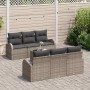 Conjunto de sofá de jardín 7 pcs Gris ratán sintético en Sofás de exterior | Comprar online en Foru.es