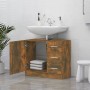 Mueble de lavabo madera contrachapada roble ahumado 63x30x54 cm de vidaXL, Muebles de baño - Ref: Foro24-815630, Precio: 60,9...