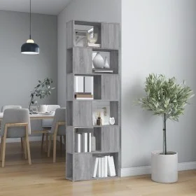 Estantería/divisor de espacios gris Sonoma 60x24x186 cm de vidaXL, Librerías y estanterías - Ref: Foro24-816033, Precio: 69,8...