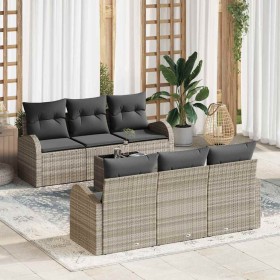 Conjunto de sofá de jardín 7 pcs Gris Claro y Gris Oscuro en Sofás de exterior | Comprar online en Foru.es