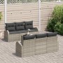 Conjunto de sofá de jardín 7 pcs Gris Claro y Gris Oscuro en Sofás de exterior | Comprar online en Foru.es