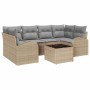 Conjunto de sofá de jardín con cojín Manual 7 pcs Beige y gris en Sofás de exterior | Comprar online en Foru.es