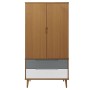 Armario MOLDE madera maciza de pino marrón 90x55x175 cm de vidaXL, Armarios roperos - Ref: Foro24-350522, Precio: 319,28 €, D...