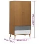 Armario MOLDE madera maciza de pino marrón 90x55x175 cm de vidaXL, Armarios roperos - Ref: Foro24-350522, Precio: 314,27 €, D...