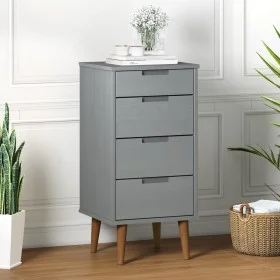 Mesita de noche MOLDE madera maciza de pino gris 40x35x82 cm de vidaXL, Cajoneras - Ref: Foro24-350503, Precio: 134,59 €, Des...