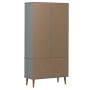 Mueble vitrina MOLDE madera maciza de pino gris 90x35x175 cm de vidaXL, Librerías y estanterías - Ref: Foro24-350545, Precio:...