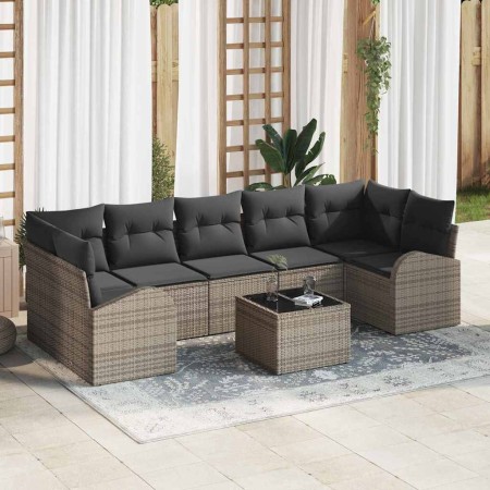 Conjunto de sofá de jardín 8 pcs Gris ratán sintético en Sofás de exterior | Comprar online en Foru.es