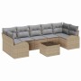 Conjunto de sofá de jardín con cojín Manual 8 pcs Beige y gris en Sofás de exterior | Comprar online en Foru.es