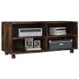 Mueble TV con ruedas madera contrachapada roble humo 90x35x35cm de vidaXL, Muebles TV - Ref: Foro24-815258, Precio: 62,57 €, ...
