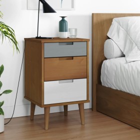 Mesita de noche MOLDE madera maciza de pino marrón 40x35x65 cm de vidaXL, Mesitas de noche - Ref: Foro24-350498, Precio: 90,9...