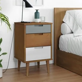 MOLDE bedside table solid brown pine wood 40x35x65 cm by vidaXL, Nightstands - Ref: Foro24-350498, Price: 85,09 €, Discount: %