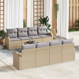 Conjunto de sofá de jardín con cojín Manual 9 pcs Beige y gris en Sofás de exterior | Comprar online en Foru.es