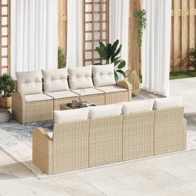 Conjunto de sofá de jardín con cojín Manual 9 pcs Beige y Crema en Sofás de exterior | Comprar online en Foru.es