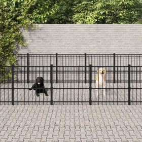 Perrera de exterior de acero 19,76 m² de vidaXL, Casetas y cercados para perros - Ref: Foro24-3124620, Precio: 687,03 €, Desc...