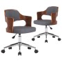 Sillas de comedor giratorias 2 uds madera curvada y tela gris en Sillas de comedor | Comprar online en Foru.es