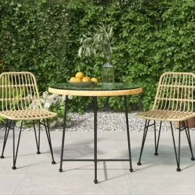 Mesa de comedor de vidrio templado y acero Ø80 cm de vidaXL, Mesas de jardín - Ref: Foro24-319436, Precio: 90,30 €, Descuento: %